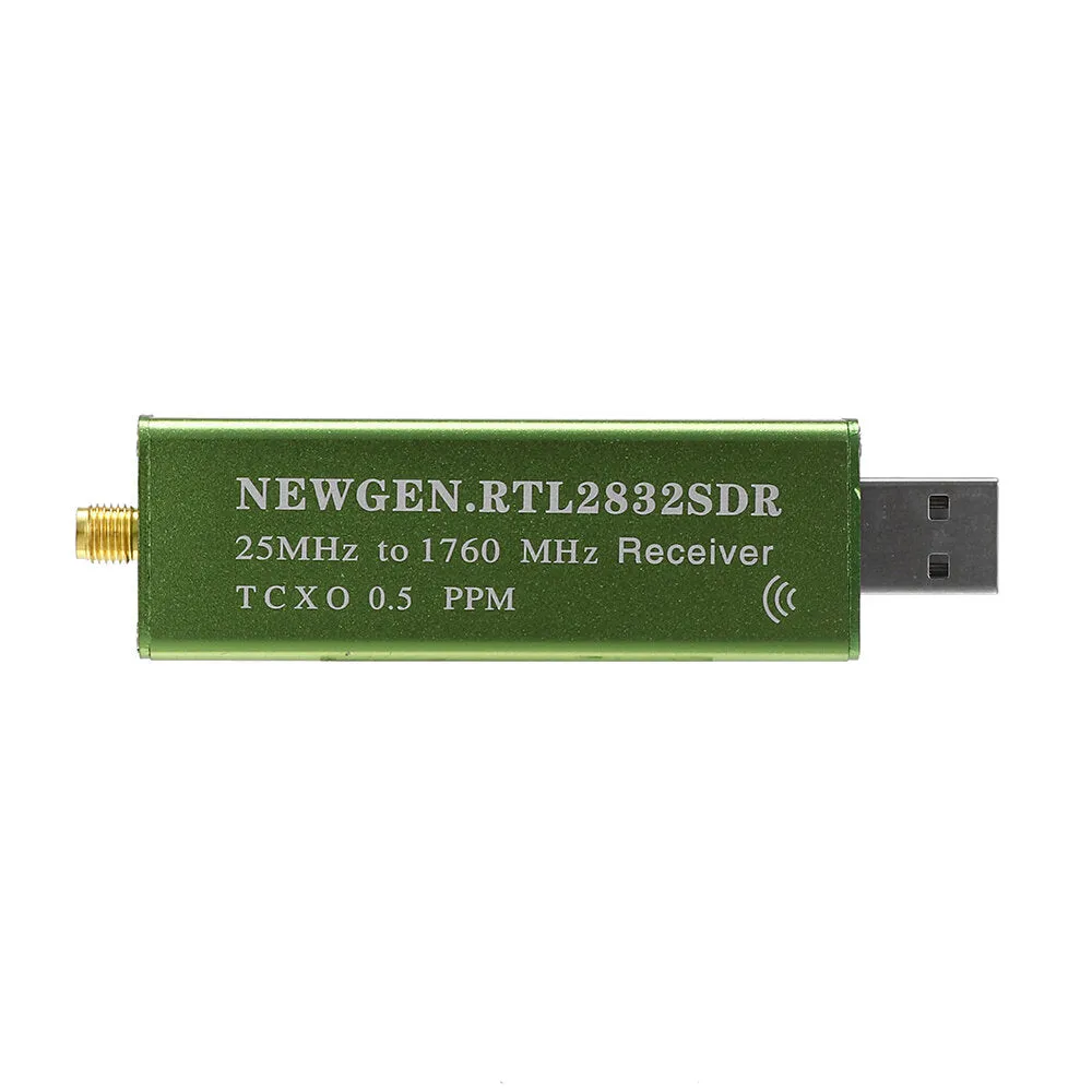 0.1MHz-1.7GHz SDR 0.5 PPM TCXO Compensated High Stability Full Band Software Receiver Aviation Band ADSB RTL2832U   R820T2 with Antenna