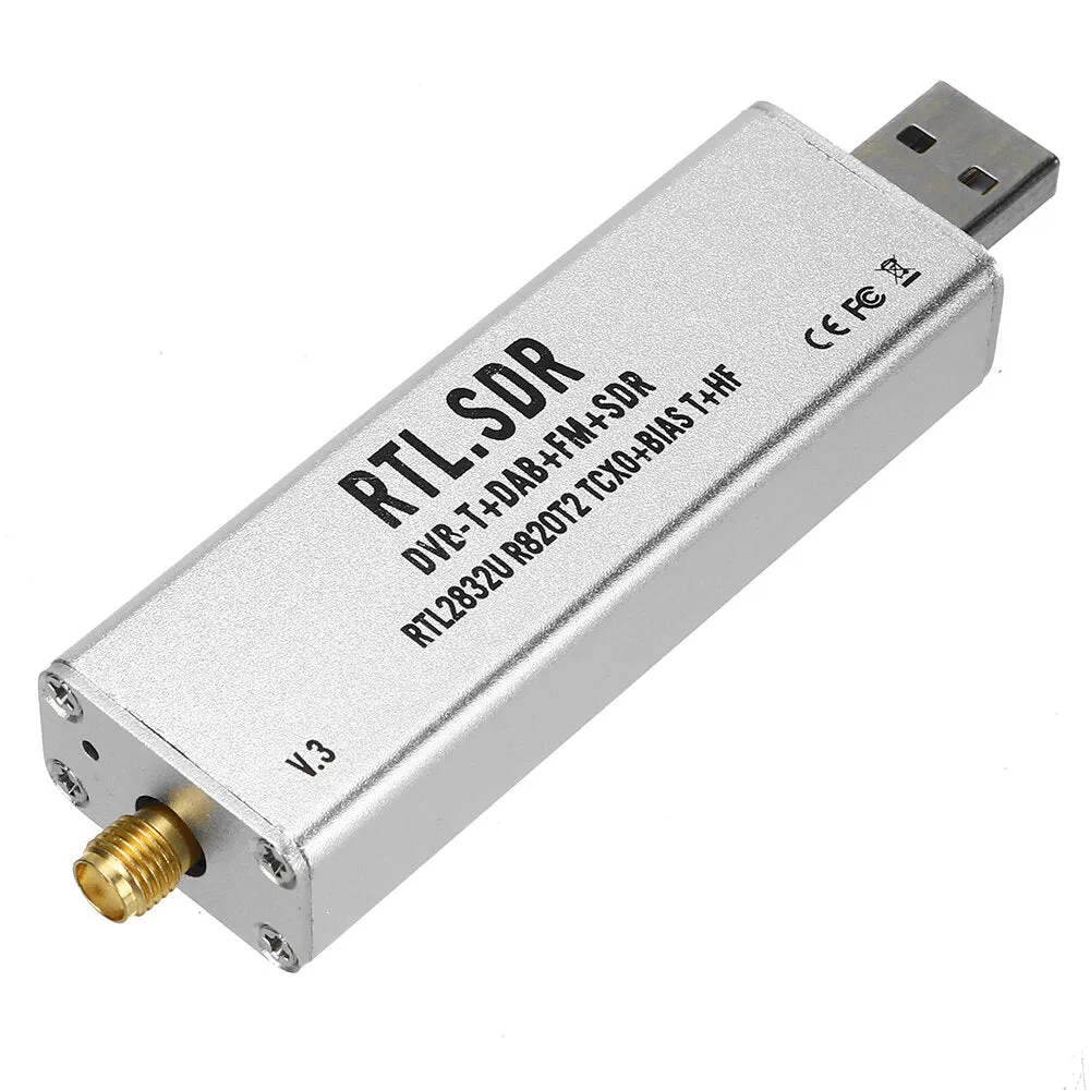 0.1MHz-1.7GHz SDR 0.5 PPM TCXO Compensated High Stability Full Band Software Receiver Aviation Band ADSB RTL2832U   R820T2 with Antenna