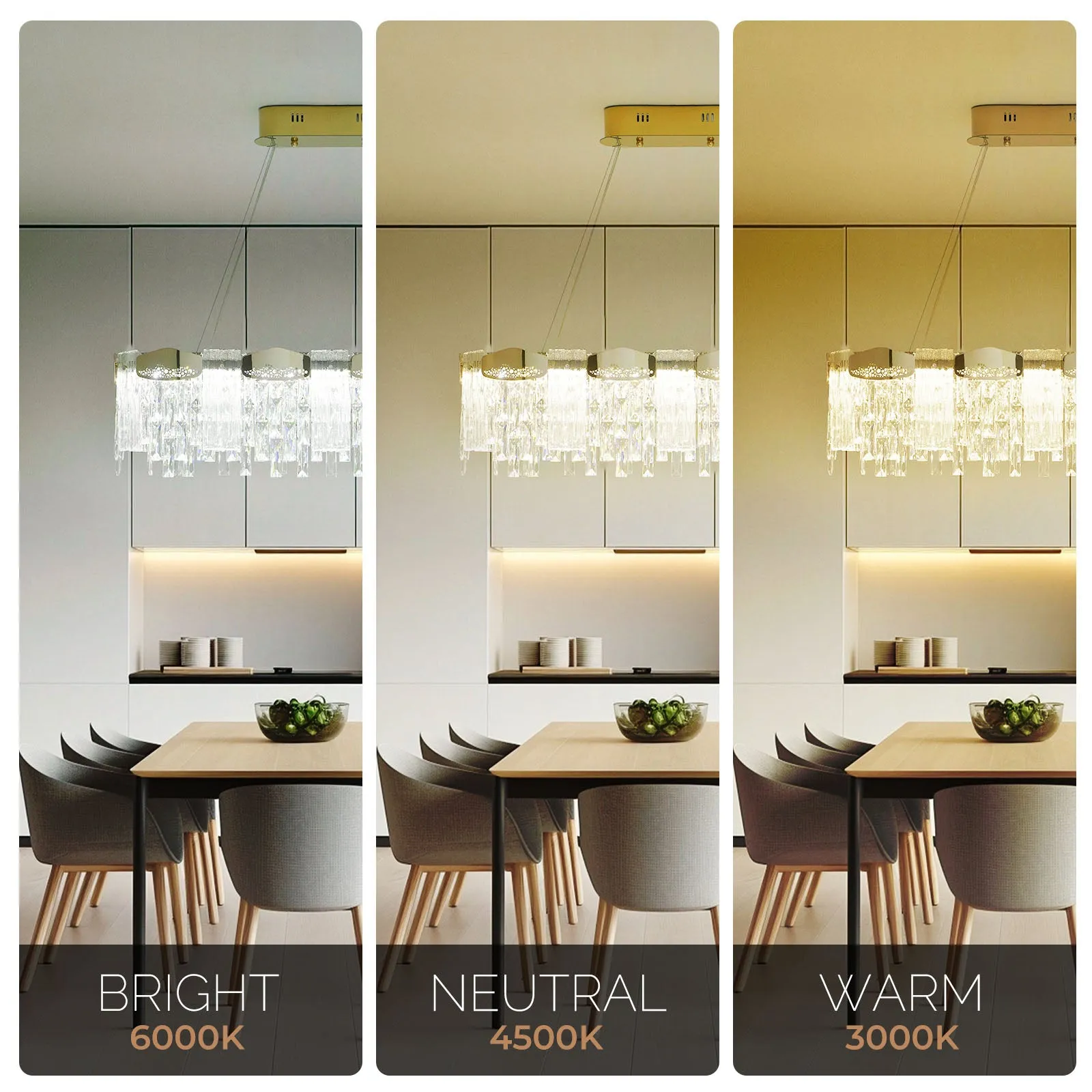 23.2" Orison Gold Chandeliers Modern Crystal Chandelier Pendant LED Light Fixture for Dining Living Room Kitchen Islan