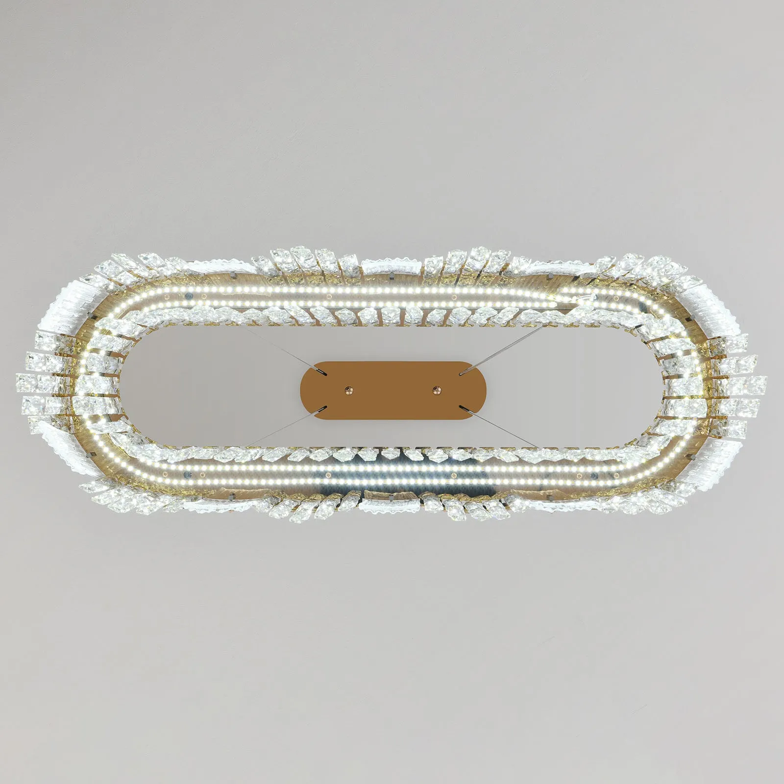 23.2" Orison Gold Chandeliers Modern Crystal Chandelier Pendant LED Light Fixture for Dining Living Room Kitchen Islan