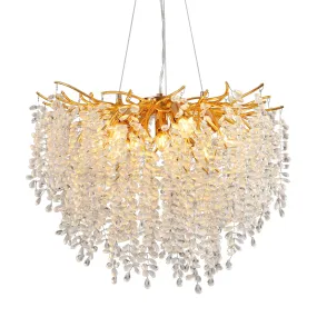 23.6" Orison Ceiling Hanging Crystal Chandelier Lighting, Luxury Round Pendant Light Fixture(Bulbs not included)