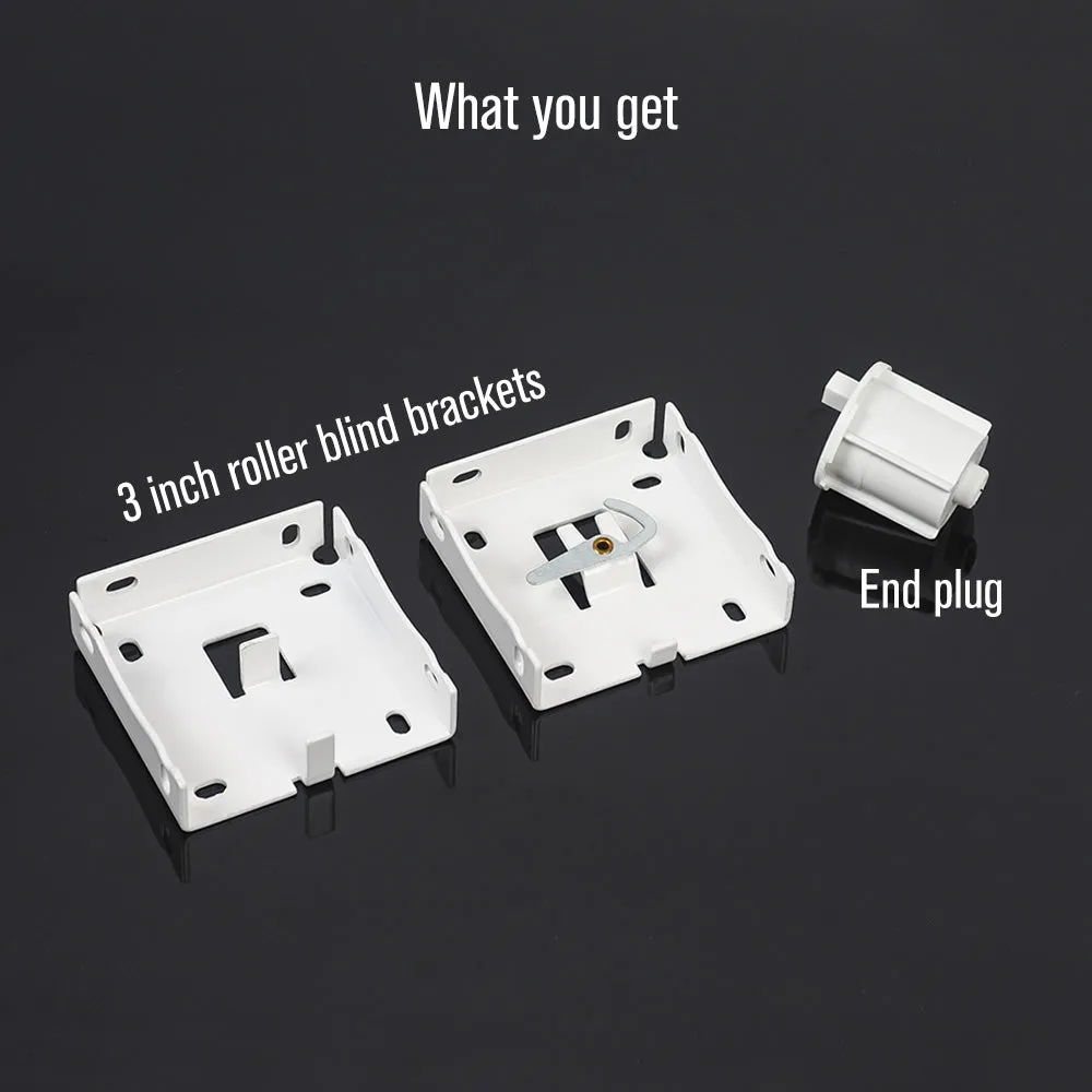 3-Inch Motorized Roller Blind Brackets（Roller Shade End Cap） - Metal Clutch Mechanism for Fascia Roller Blinds