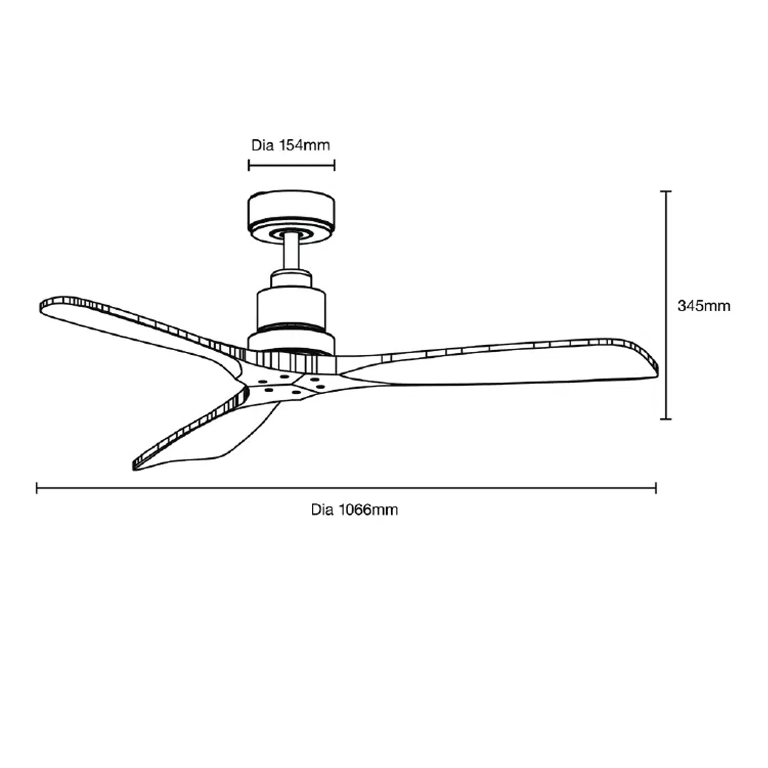 42" Mallorca Mini Dc Ceiling Fan Matt Black/Walnut, Matt White/Natural Mmdc103 Martec Lighting
