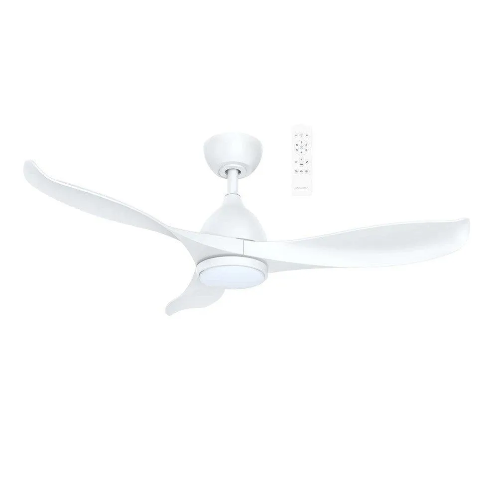 42" Scorpion Dc Ceiling Fan Matt Black, Matt White With Light Msdc1033 Martec Lighting