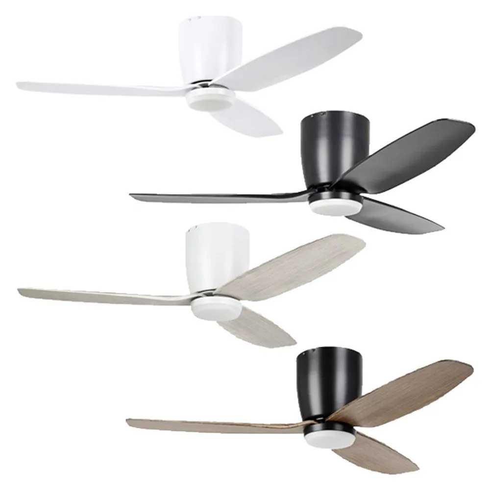 44" Seacliff Dc Ceiling Fan With Led Light Cct 12W In White, Black, Gessami Oak Or Light Walnut