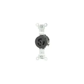 4710 Leviton 15 Amp, 125 Volt, NEMA L5-15R, 2P, 3W, Single Locking Receptacle, Industrial Grade, Grounding - Black