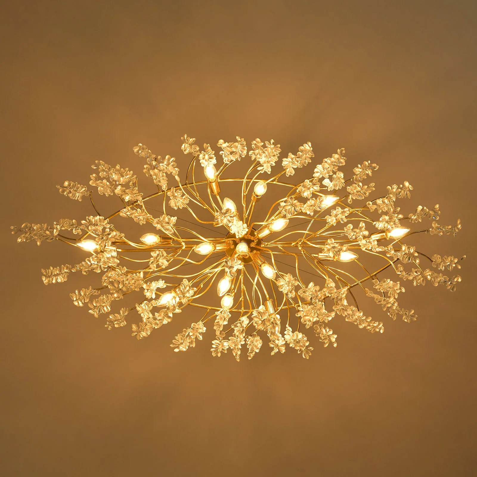 48" Orison Crystal Chandelier Ceiling Light Fixture, Elegant Lighting, Perfect for Dining Room(Bulbs not included)