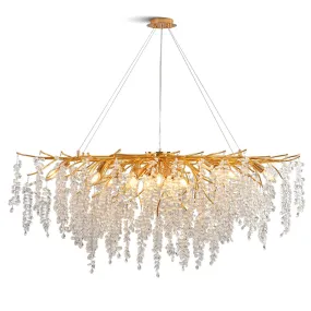 48" Orison Crystal Chandelier Ceiling Light Fixture, Elegant Lighting, Perfect for Dining Room(Bulbs not included)
