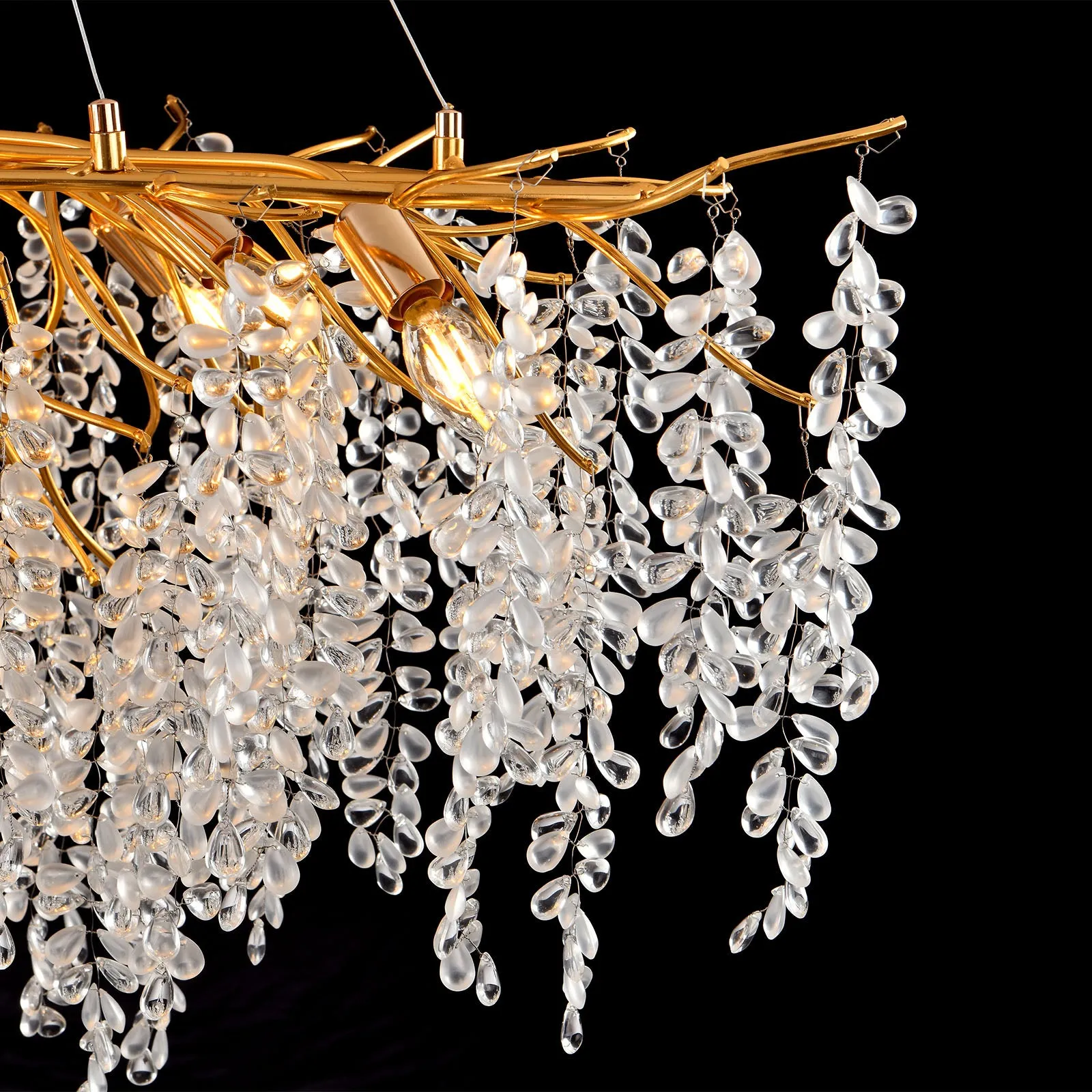 48" Orison Crystal Chandelier Ceiling Light Fixture, Elegant Lighting, Perfect for Dining Room(Bulbs not included)