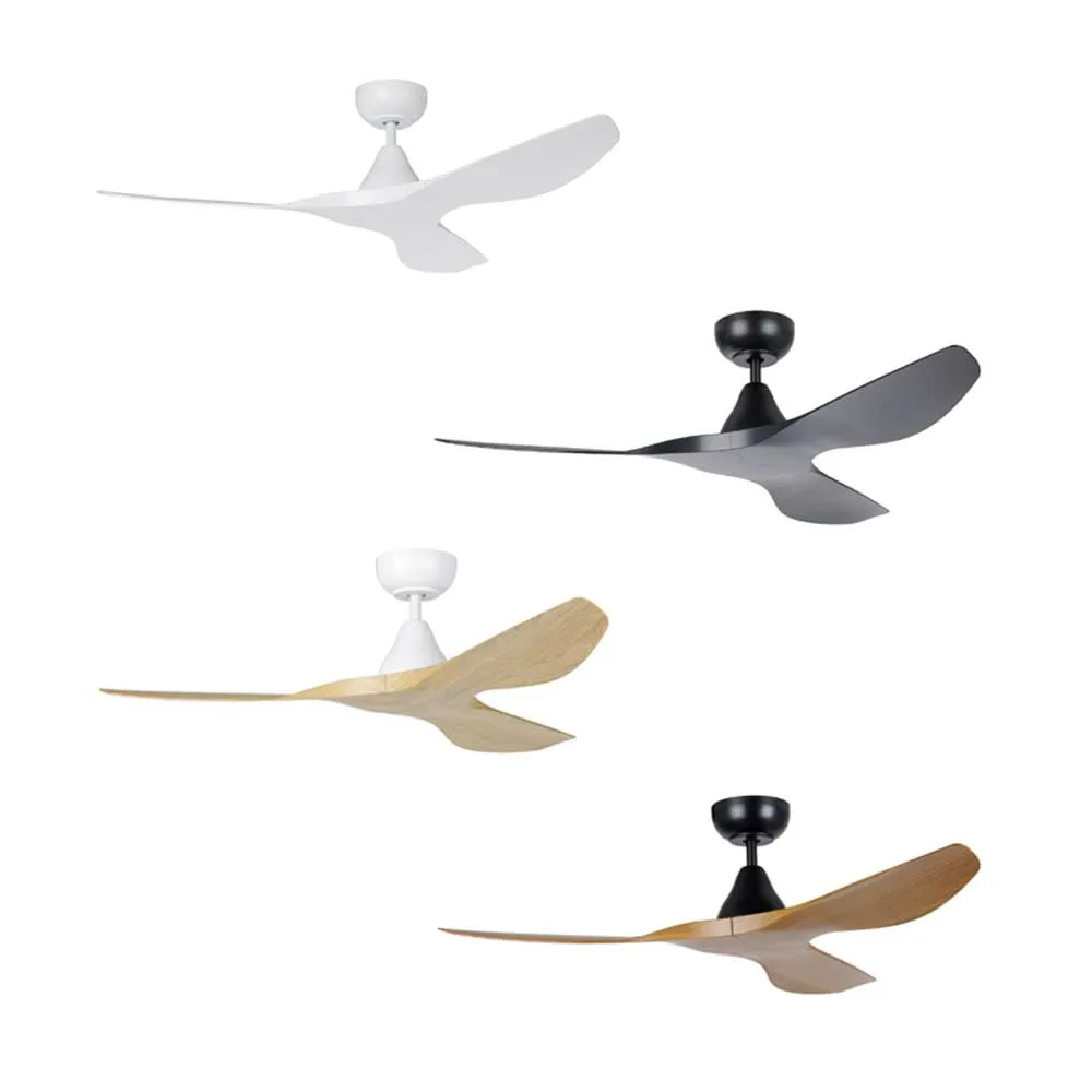 48" Surf Dc Ceiling Fan In White, Black, Oak/White Or Teak/Black