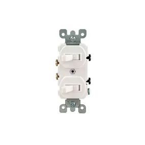5224-2W Leviton Duplex Style Single-Pole / Single-Pole Combination Switch - White