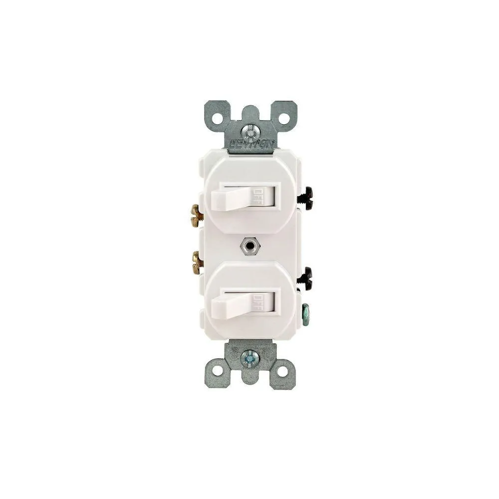 5224-2W Leviton Duplex Style Single-Pole / Single-Pole Combination Switch - White