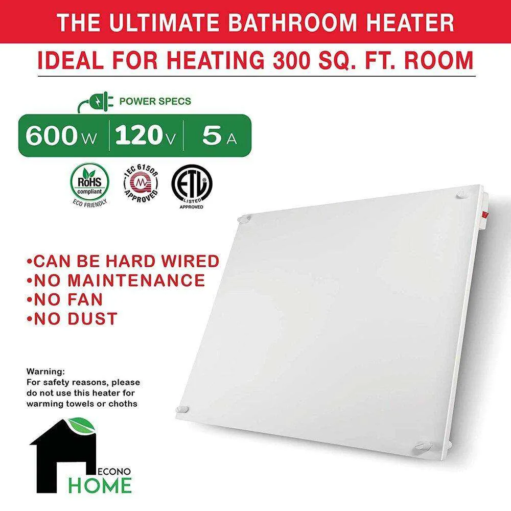 600 Watt Wall Heater - Thermostat & Reflector Included.