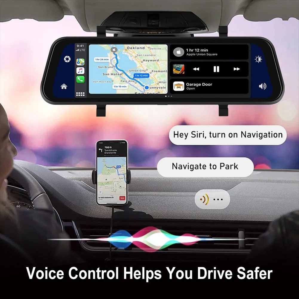 9.66-inch Car Multimedia Player FM Carplay 24 Hours Monitoring HD