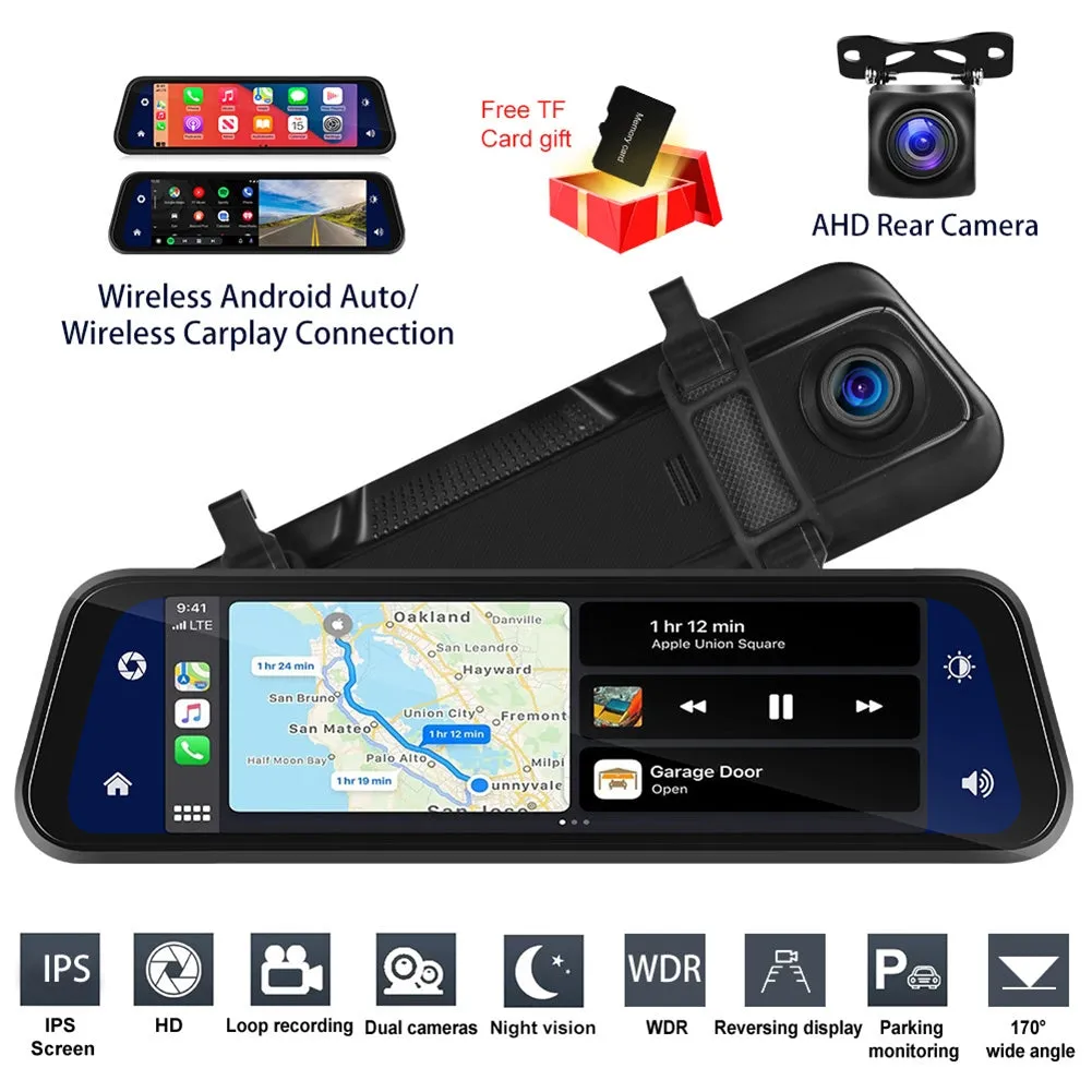 9.66-inch Car Multimedia Player FM Carplay 24 Hours Monitoring HD