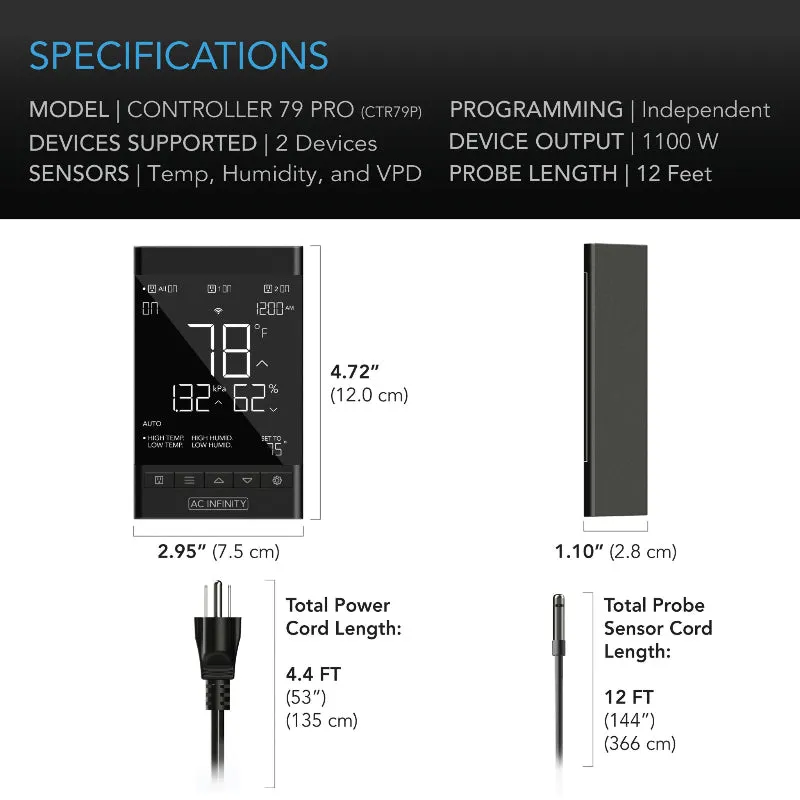 AC INFINITY Controller 69 PRO  | Smart Control for 8 Devices - Temp, Humidity, VPD