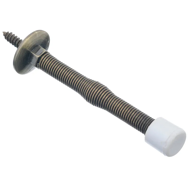 Ace 3 in. W Metal Antique Gold Spring Door Stop Mounts to door and wall
