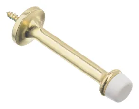 Ace 3 in. W Metal Bright Gold Rigid Door Stop Mounts to door and wall