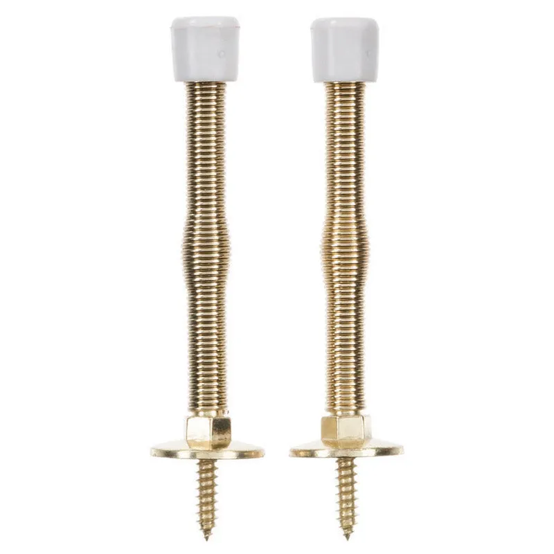Ace 3 in. W Metal Bright Gold Spring Door Stop Mounts to door and wall