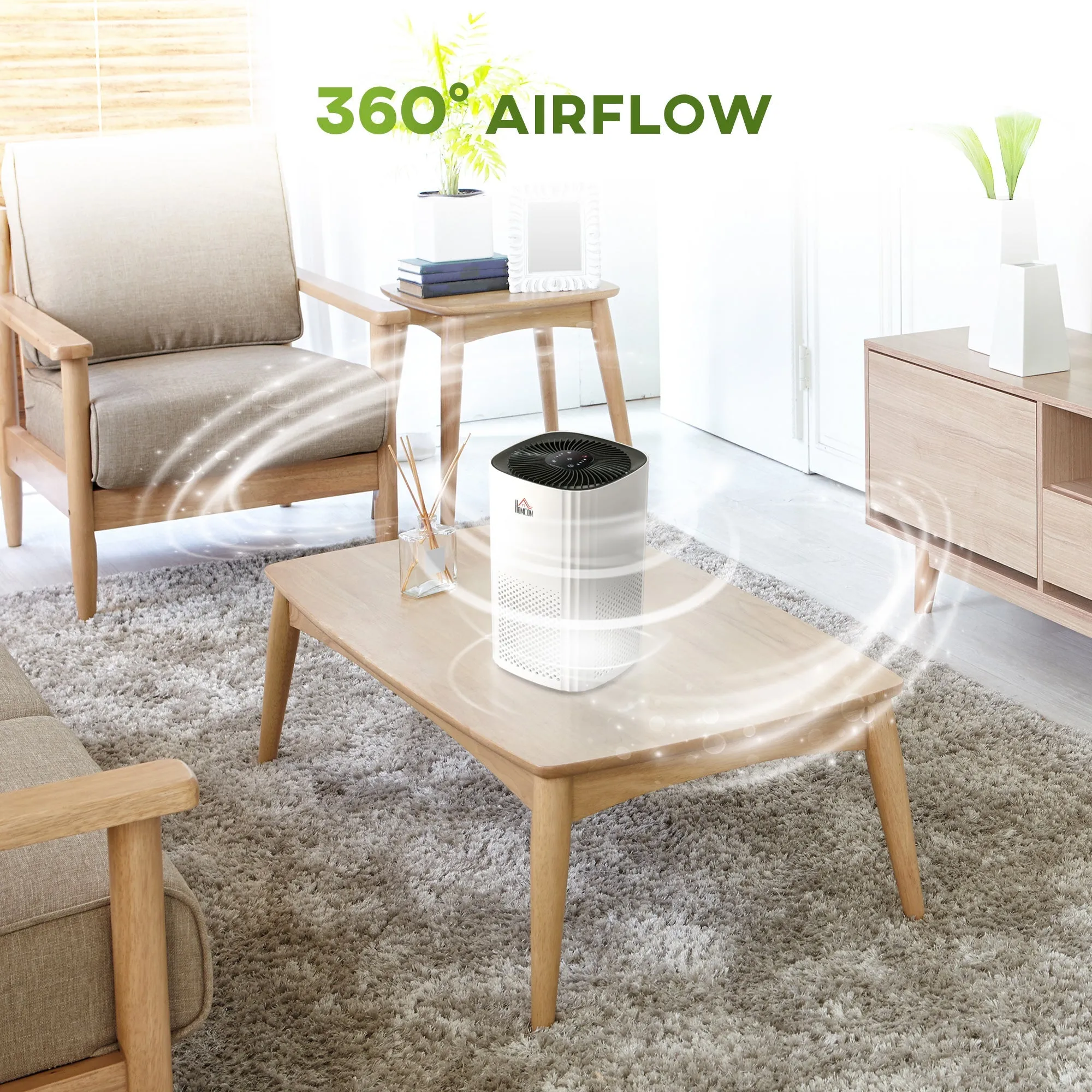 Air Purifiers for Bedroom with 3-Stage Carbon HEPA Filtration System