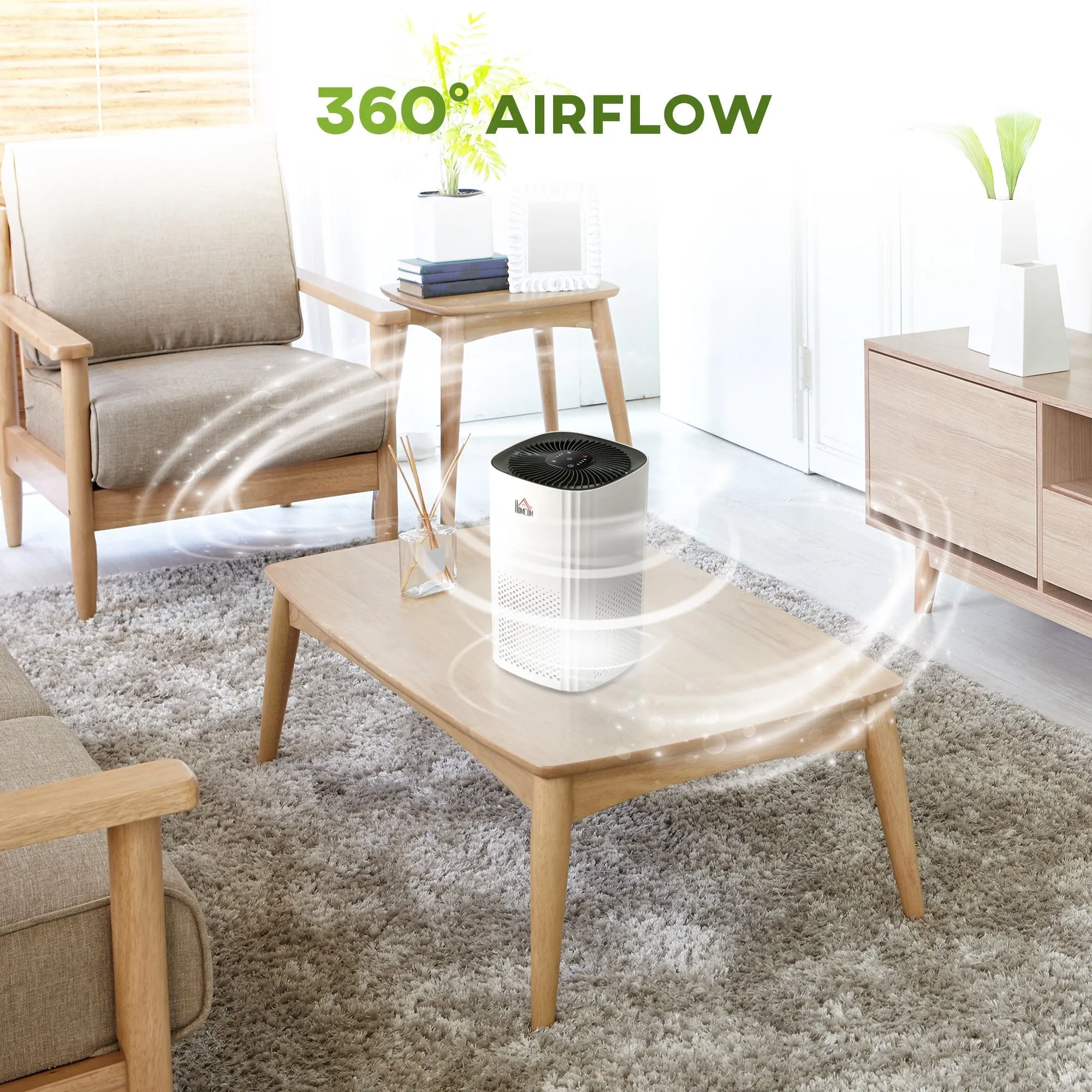 Air Purifiers for Bedroom with 3-Stage Carbon HEPA Filtration System
