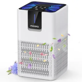 Air Purifiers for Home Large Room Up to 1250 Ft², MOOKA H13 HEPA Air Purifier for Pets Dust Odor Smoke, Aromatherapy Function, Air Cleaner with 15dB Quiet Sleep Mode for Bedroom Office Living Room