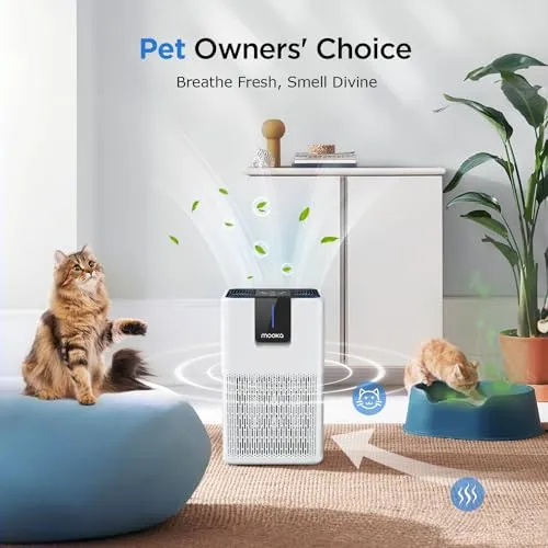 Air Purifiers for Home Large Room Up to 1250 Ft², MOOKA H13 HEPA Air Purifier for Pets Dust Odor Smoke, Aromatherapy Function, Air Cleaner with 15dB Quiet Sleep Mode for Bedroom Office Living Room