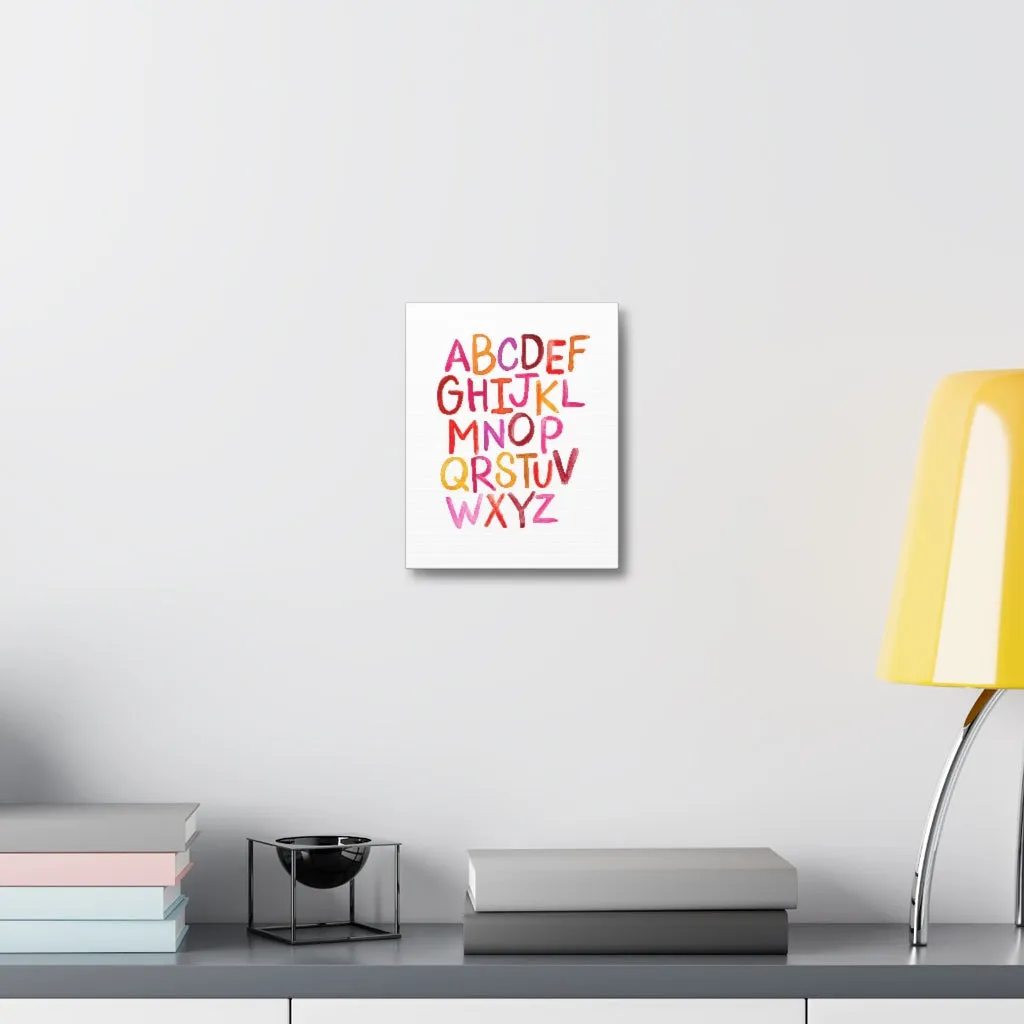 Alphabet Print | Satin Canvas, Stretched