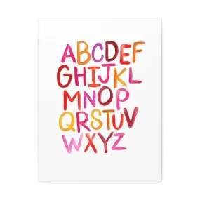 Alphabet Print | Satin Canvas, Stretched