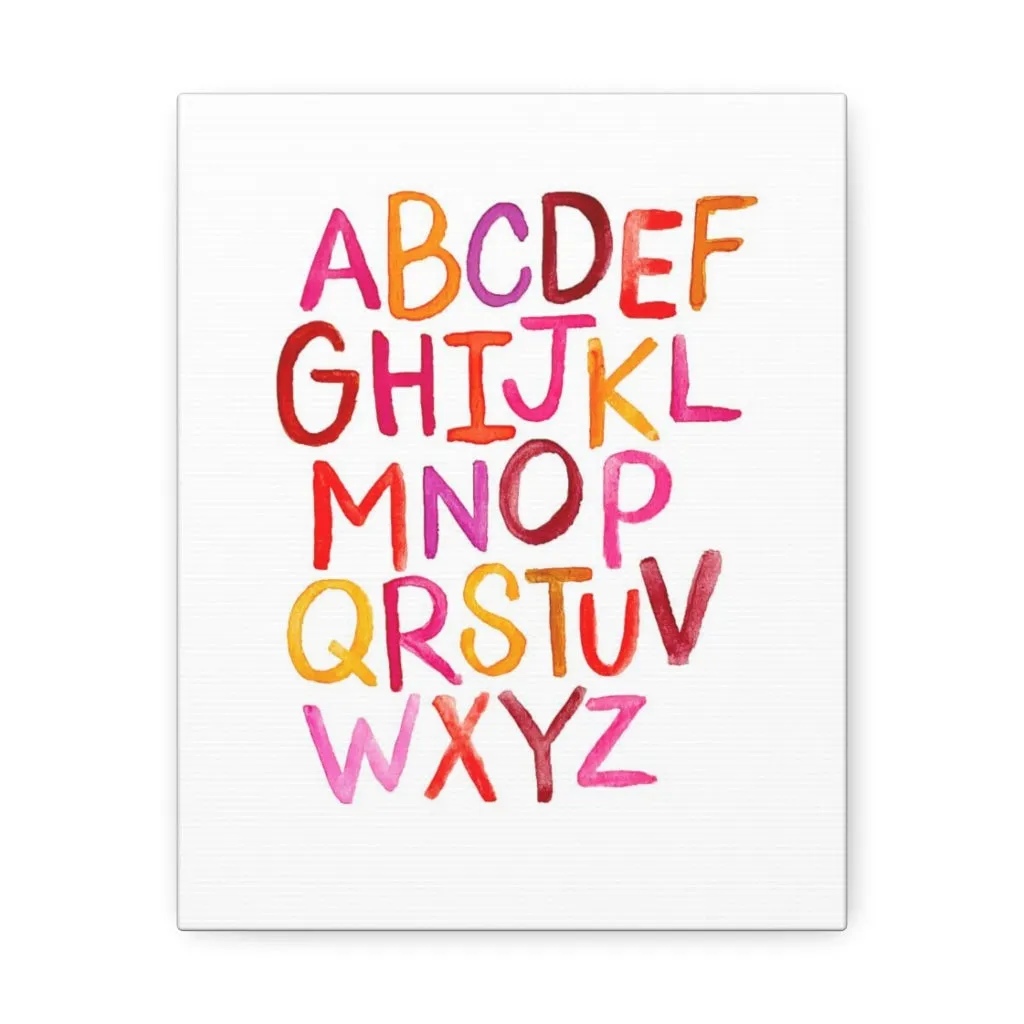 Alphabet Print | Satin Canvas, Stretched