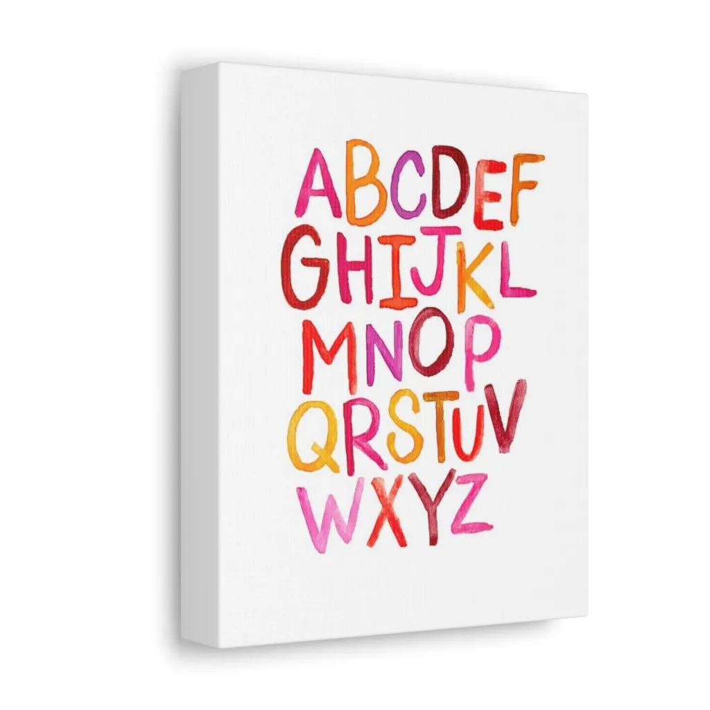 Alphabet Print | Satin Canvas, Stretched