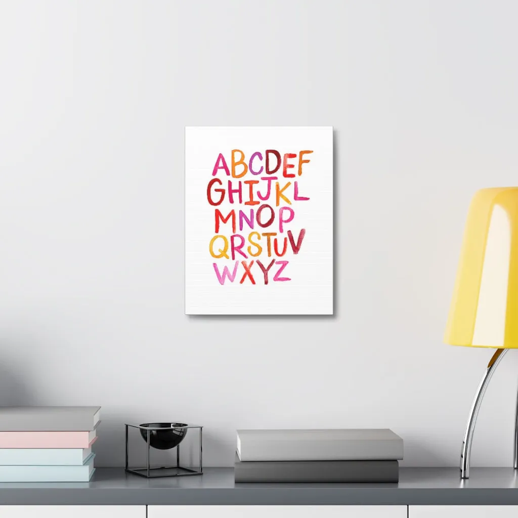 Alphabet Print | Satin Canvas, Stretched