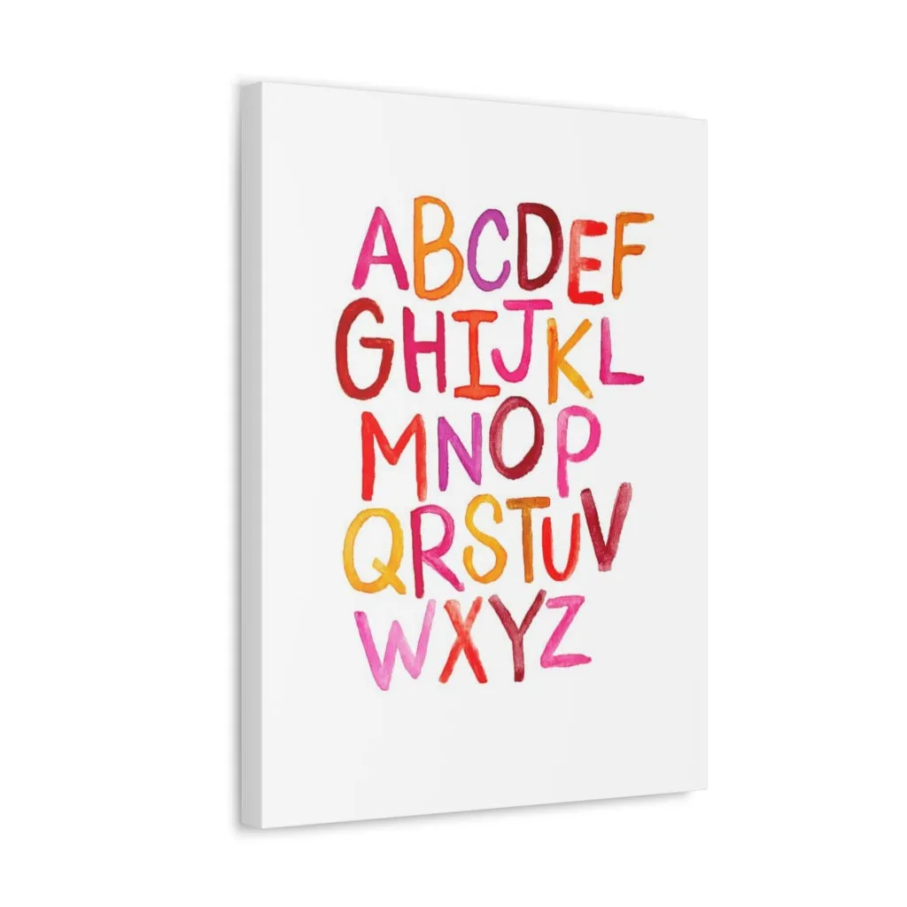 Alphabet Print | Satin Canvas, Stretched