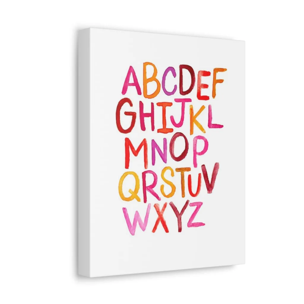 Alphabet Print | Satin Canvas, Stretched