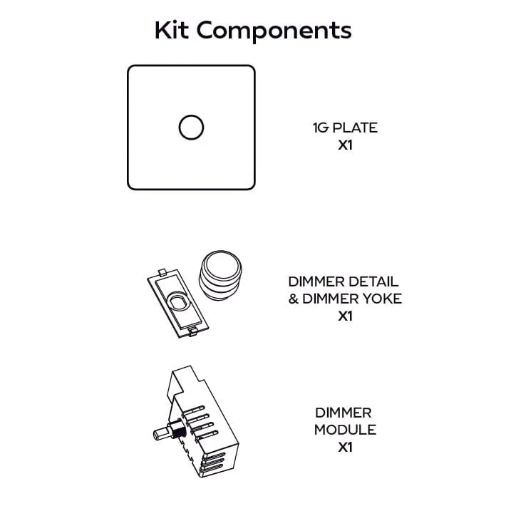 ALVA 1G Dimmer Light Switch - Brass