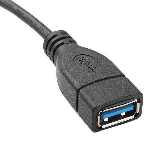 AMZER® USB 3.1 Type C Male to USB 3.0 Type A Female OTG Data Cable - Black