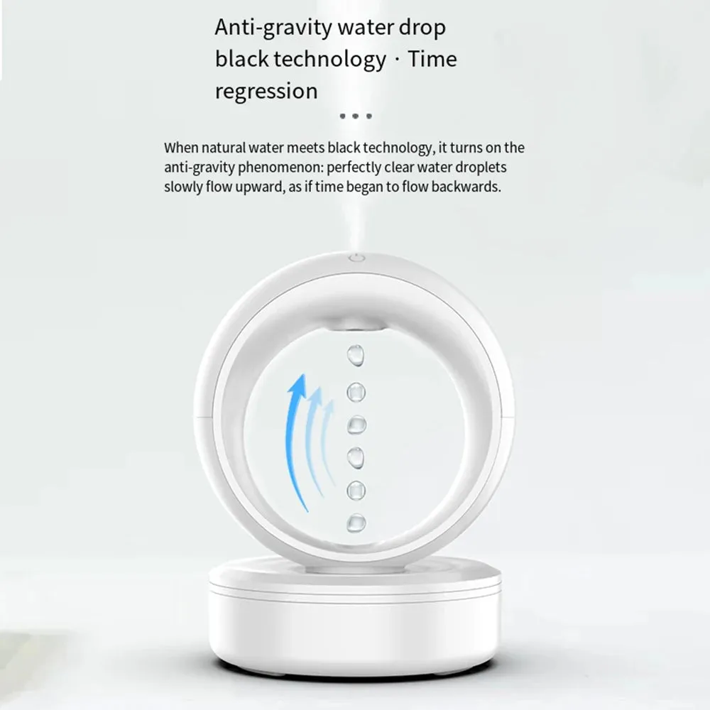 Anti-gravity Air Humidifier - 680ML Water Drop Aroma Diffuser Essential Oil Ultrasonic  Levitating Mist Maker