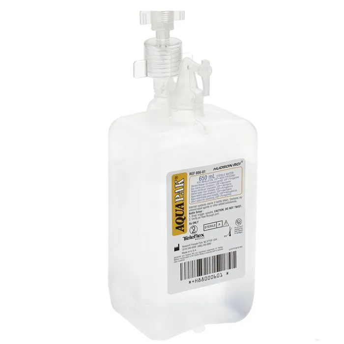 Aquapak Prefilled Sterile Water Humidifier Bottle with Adapter 650 mL