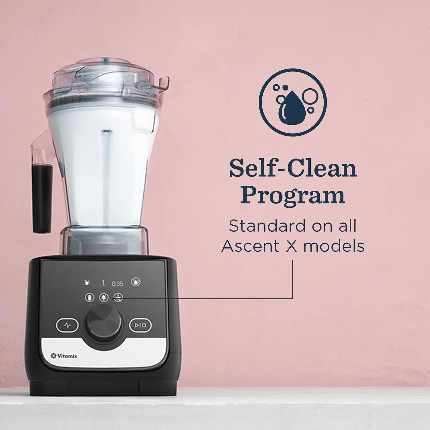 Ascent X3 Blender, Professional Grade, 3 Preset Mixing Programs, 40 Ounce Container, Self-Cleaning, Polar White