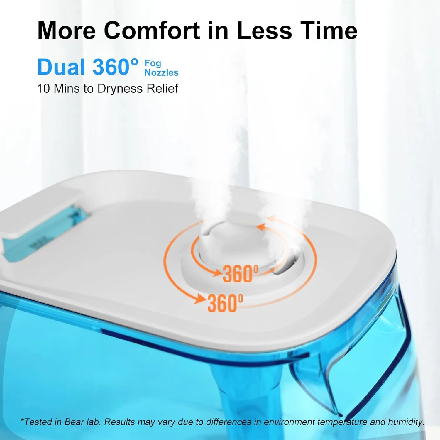 Bear Humidifiers for Bedroom Large Room, JSQ-F60A4,Top Fill 6L Super Powerful Cool Mist Humidifier
