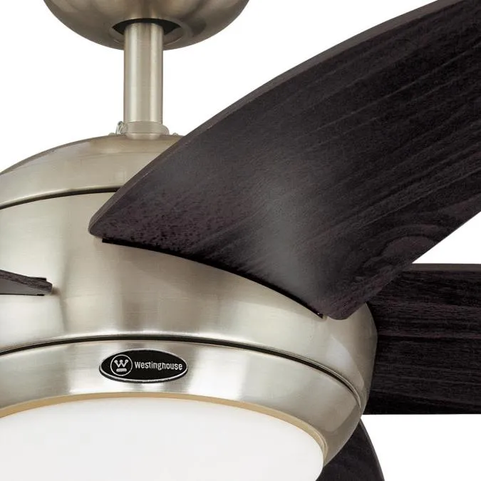 Bendan 52-Inch Five-Blade Indoor Ceiling Fan, Satin Chrome Finish with Dimmable LED Light Fixture, Remote Control Included