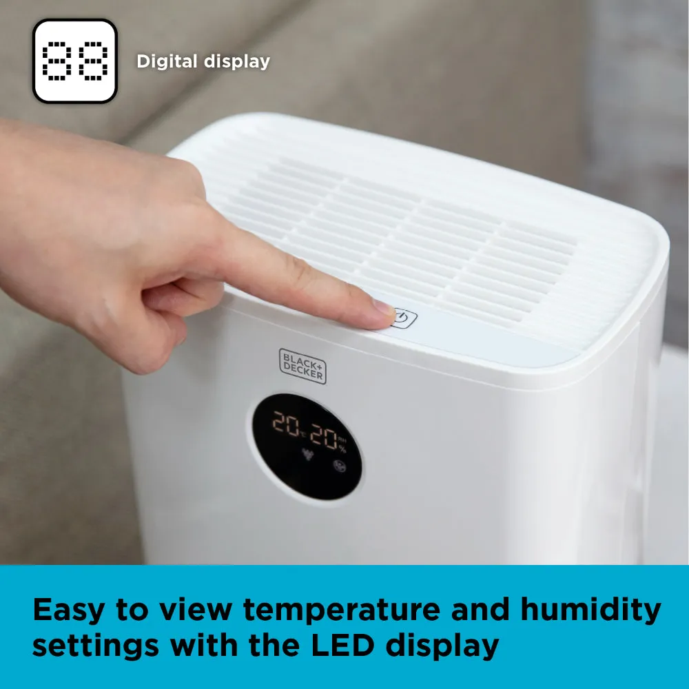 Black Decker Dehumidifier & Air Purifier 2L  - White