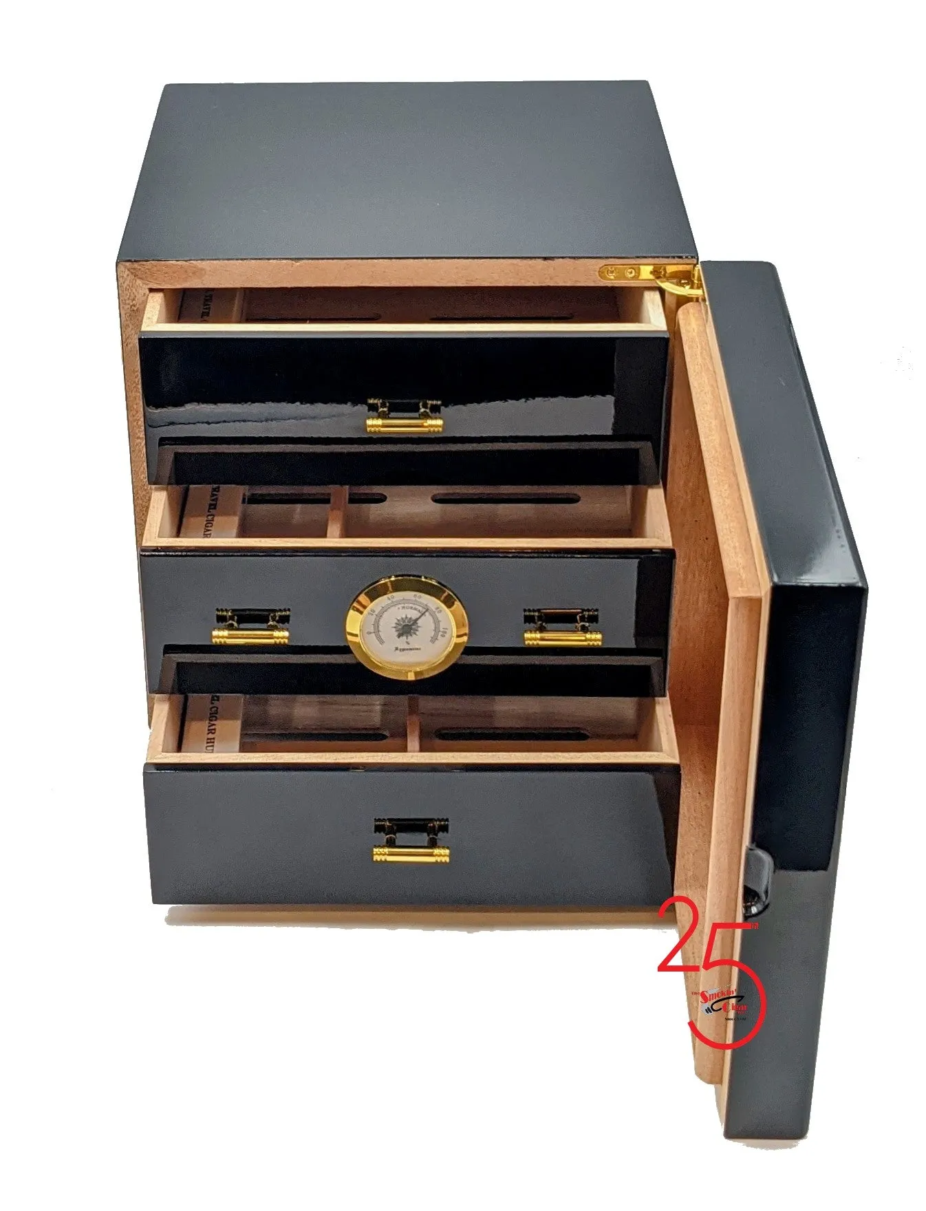 Black Piano Gloss Finish 75 cc Humidor