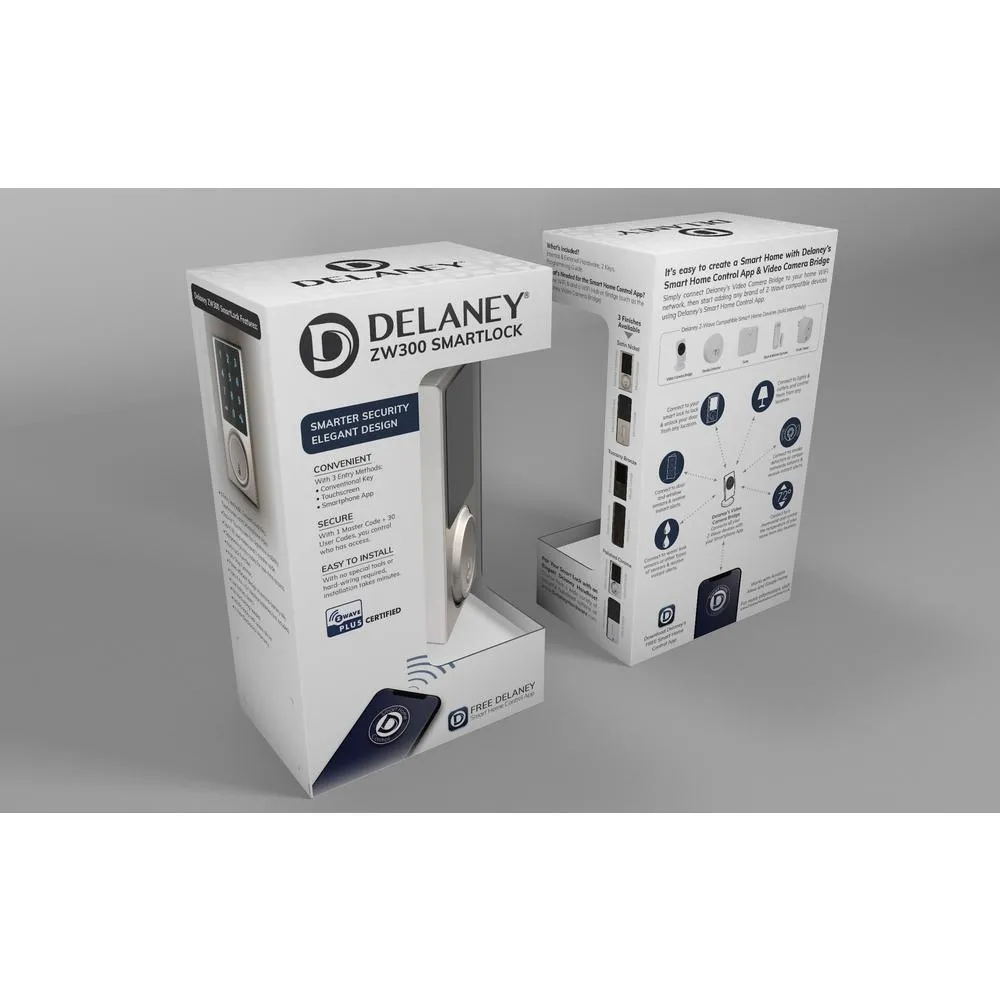 Black Touchscreen ZWave Single Cylinder Smartlock Deadbolt