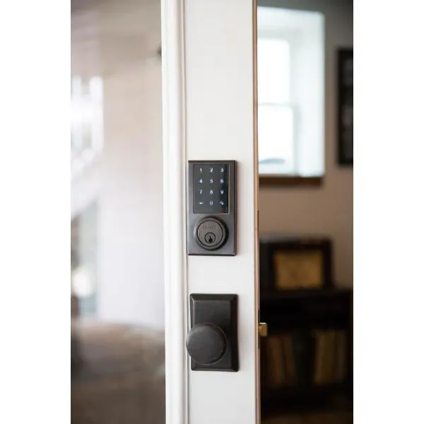 Black Touchscreen ZWave Single Cylinder Smartlock Deadbolt