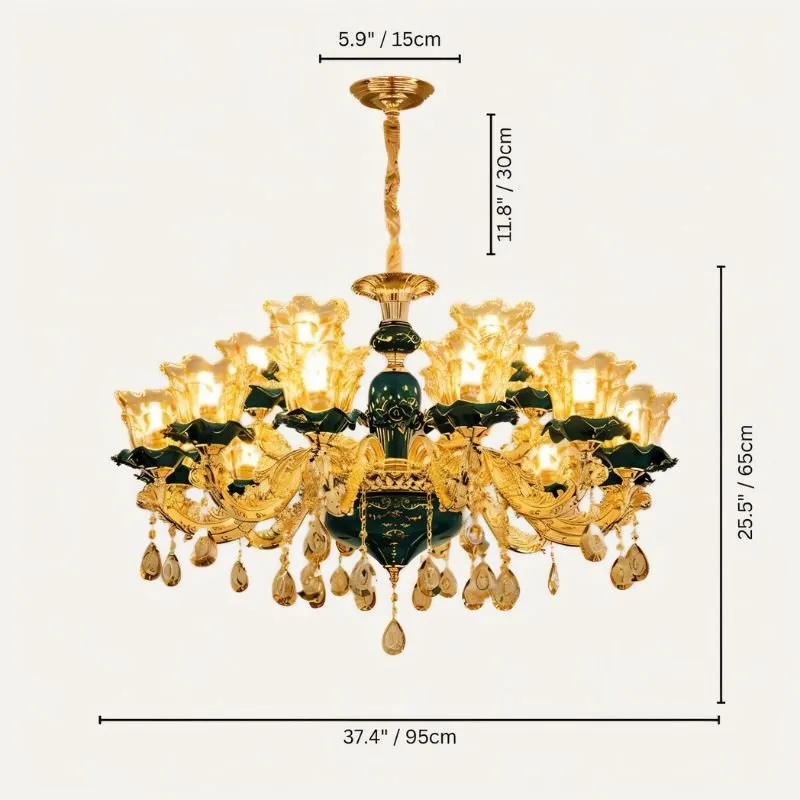 Blanche Chandelier - Green