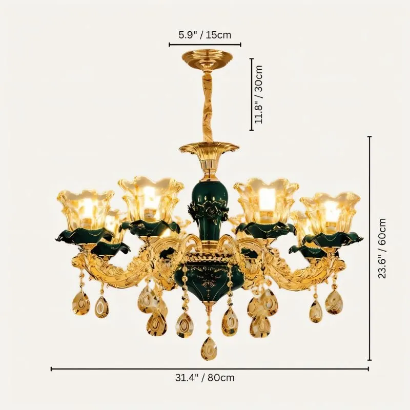 Blanche Chandelier - Green