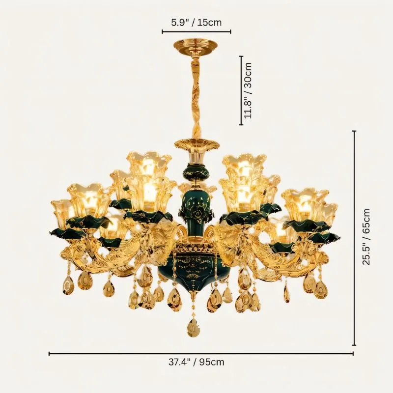 Blanche Chandelier - Green