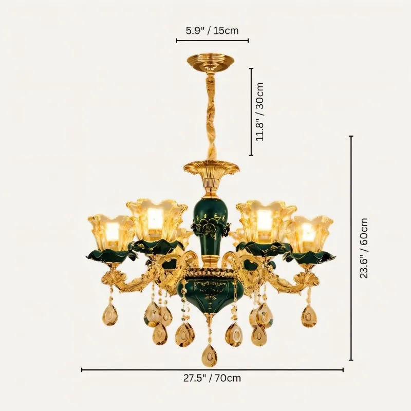 Blanche Chandelier - Green