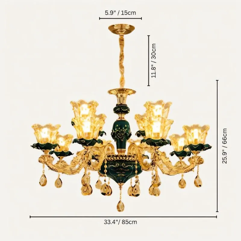 Blanche Chandelier - Green